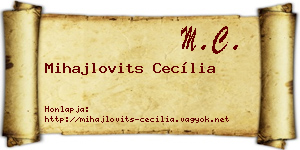 Mihajlovits Cecília névjegykártya